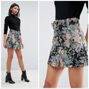 ASOS Mini Skirt in Floral Jacquard